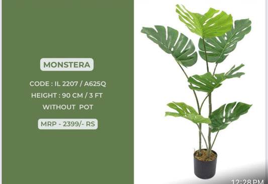 OurBalconyGarden Monestra Faux Plant Height 3ft B199