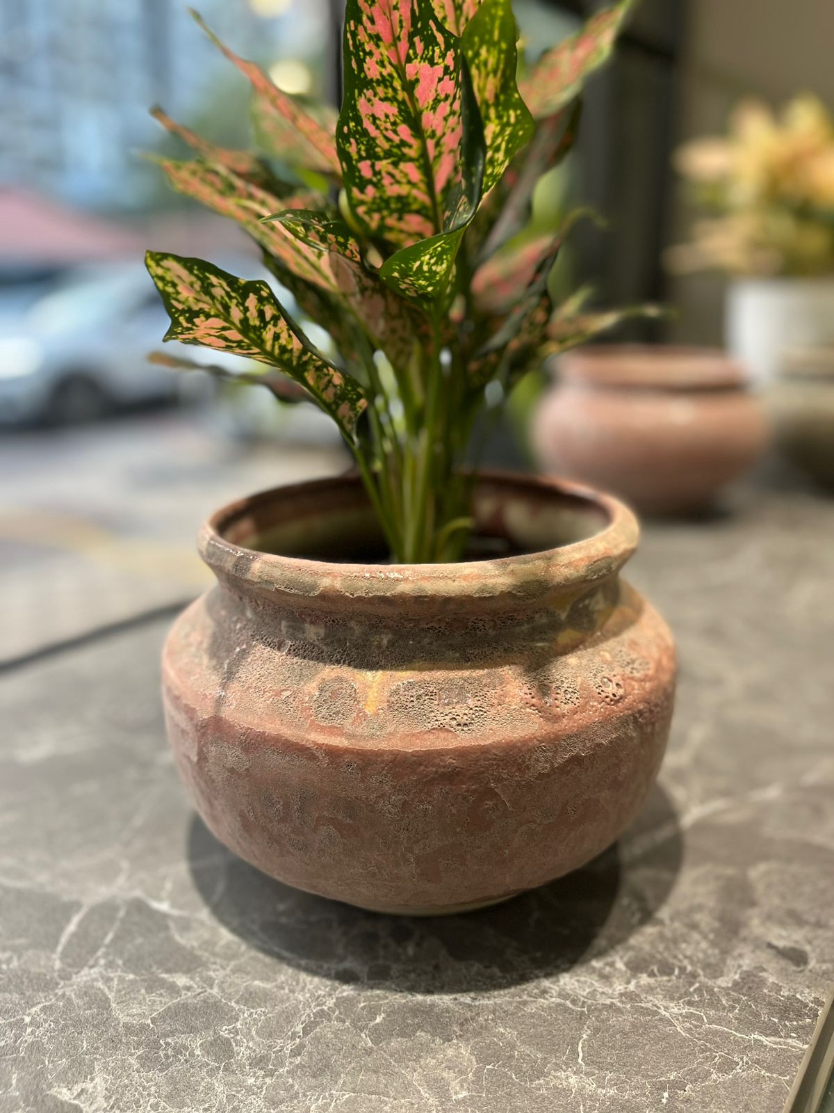 OurBalconyGarden Pink Glazed Ceramic Pot B301